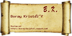 Boray Kristóf névjegykártya